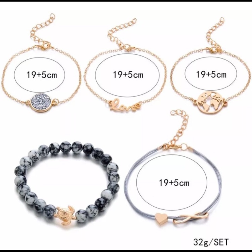 5 Piece Boho Bracelet Set - Picture 4 of 6
